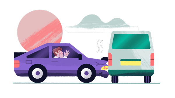 Een verkeersongeval, een botsing